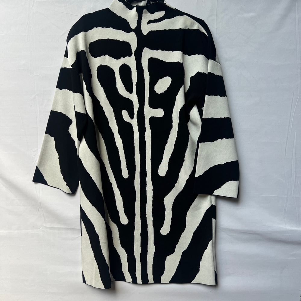 Carolina Herrera Black and White Zebra Print Dress L - Picture 6 of 16